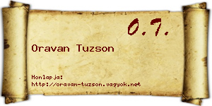 Oravan Tuzson névjegykártya